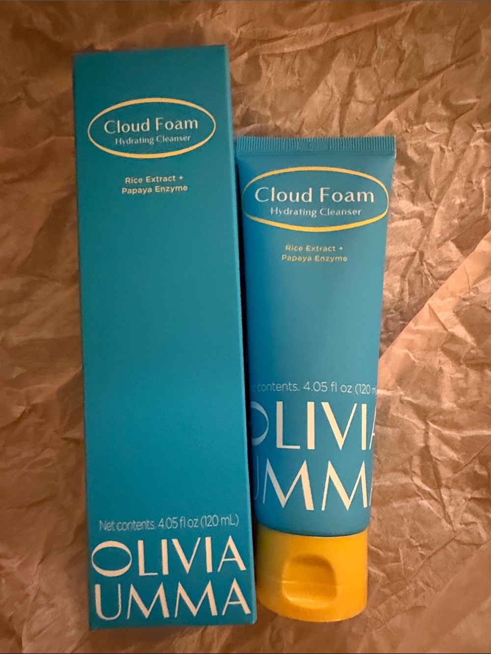 Korean Cloud Foam Hydrating  Rice Extract and Papaya Cleanser - Olivia Umma NWT
